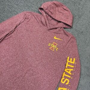 Iowa State Cyclones Nike Tee Mens Large Red Hoodie Shirt Logo Swoosh NCAA